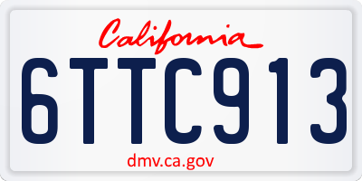 CA license plate 6TTC913