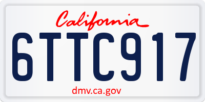 CA license plate 6TTC917