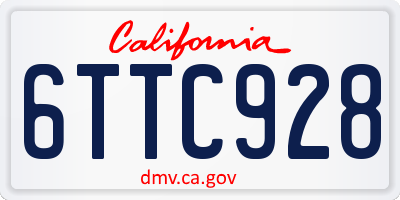 CA license plate 6TTC928