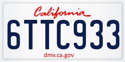 CA license plate 6TTC933