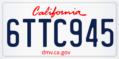 CA license plate 6TTC945