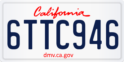 CA license plate 6TTC946