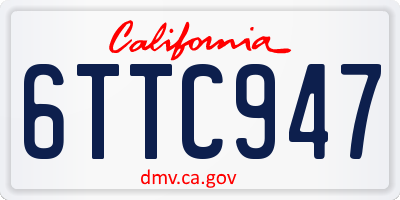 CA license plate 6TTC947