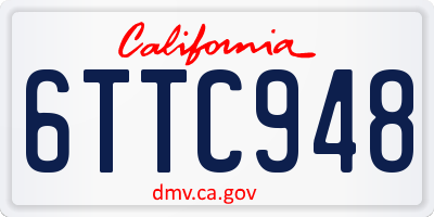 CA license plate 6TTC948