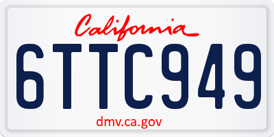 CA license plate 6TTC949