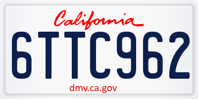 CA license plate 6TTC962