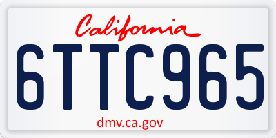 CA license plate 6TTC965