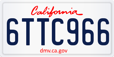 CA license plate 6TTC966
