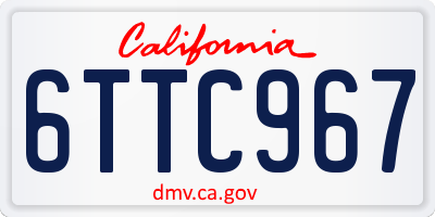 CA license plate 6TTC967