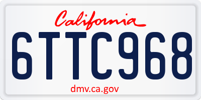 CA license plate 6TTC968