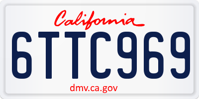 CA license plate 6TTC969