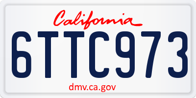 CA license plate 6TTC973