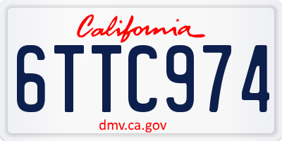 CA license plate 6TTC974