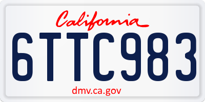 CA license plate 6TTC983