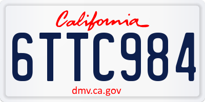 CA license plate 6TTC984