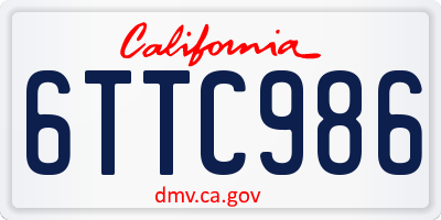 CA license plate 6TTC986