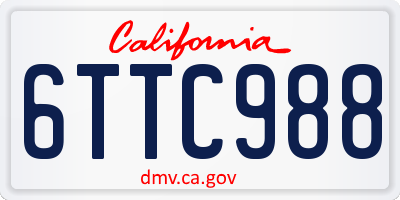 CA license plate 6TTC988