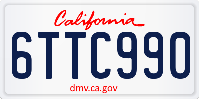 CA license plate 6TTC990