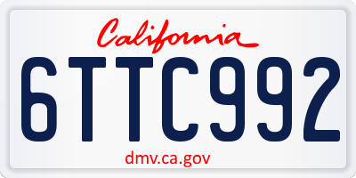 CA license plate 6TTC992
