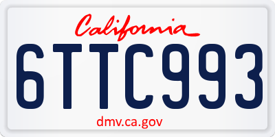 CA license plate 6TTC993