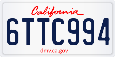 CA license plate 6TTC994