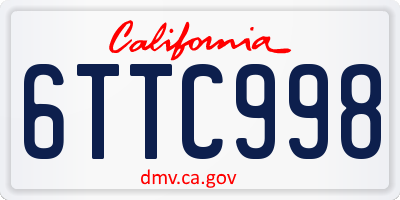 CA license plate 6TTC998