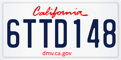 CA license plate 6TTD148