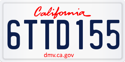 CA license plate 6TTD155