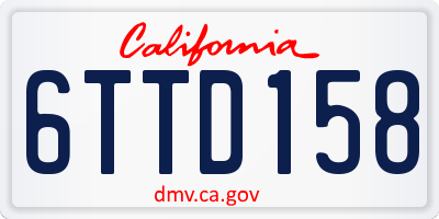 CA license plate 6TTD158