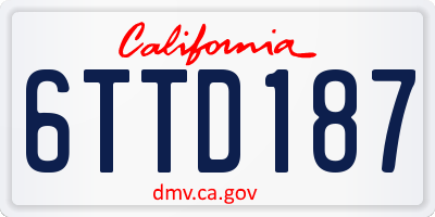 CA license plate 6TTD187