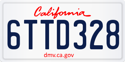 CA license plate 6TTD328