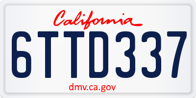 CA license plate 6TTD337