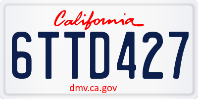 CA license plate 6TTD427