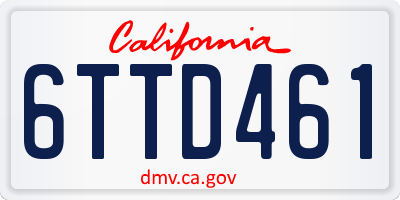 CA license plate 6TTD461