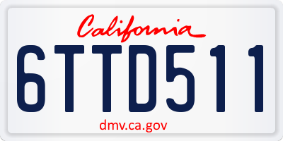CA license plate 6TTD511