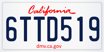 CA license plate 6TTD519
