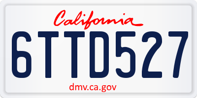 CA license plate 6TTD527