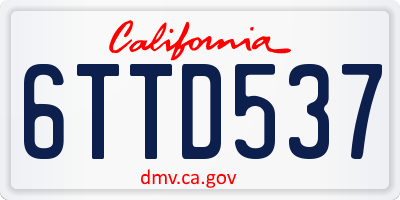 CA license plate 6TTD537