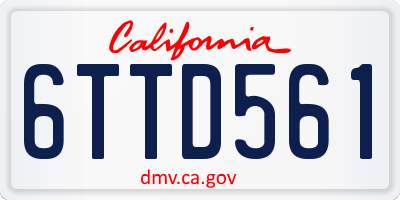 CA license plate 6TTD561
