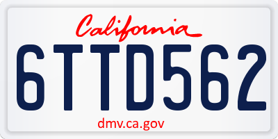 CA license plate 6TTD562
