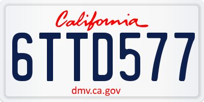 CA license plate 6TTD577
