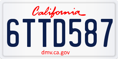 CA license plate 6TTD587