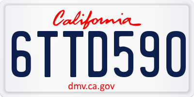 CA license plate 6TTD590