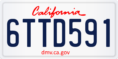 CA license plate 6TTD591