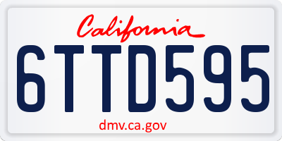 CA license plate 6TTD595