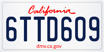 CA license plate 6TTD609