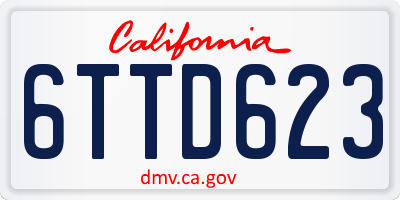 CA license plate 6TTD623