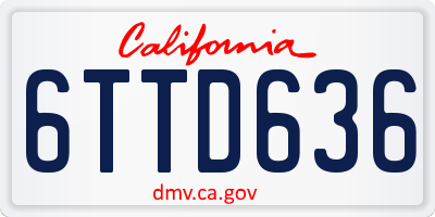 CA license plate 6TTD636