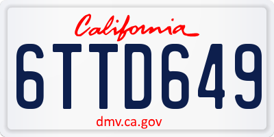 CA license plate 6TTD649