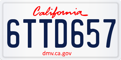 CA license plate 6TTD657